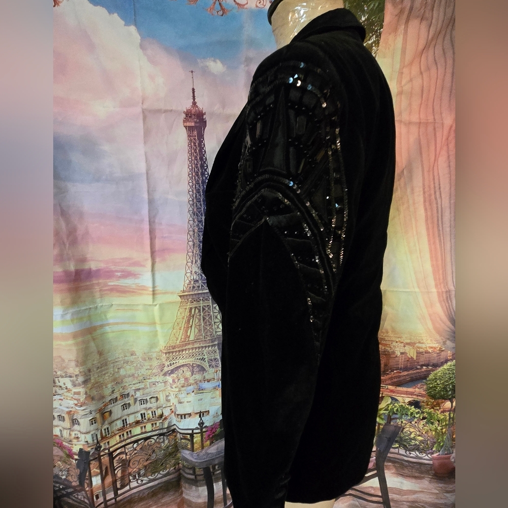 Vintage Escada Black Velvet  Blazer - Picture 4 of 16
